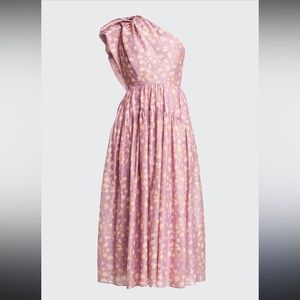 ULLA JOHNSON Athena Dress Lavender Handprint Dot 8 $895 2022 Runway Spring